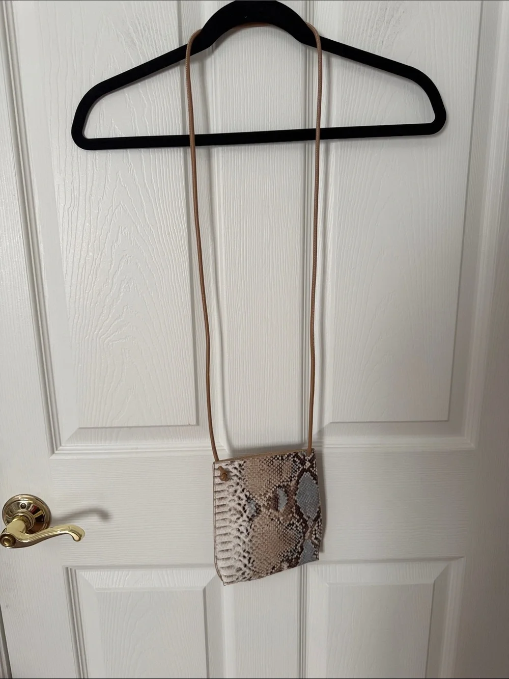 Neutral Snake Print Crossbody Bag